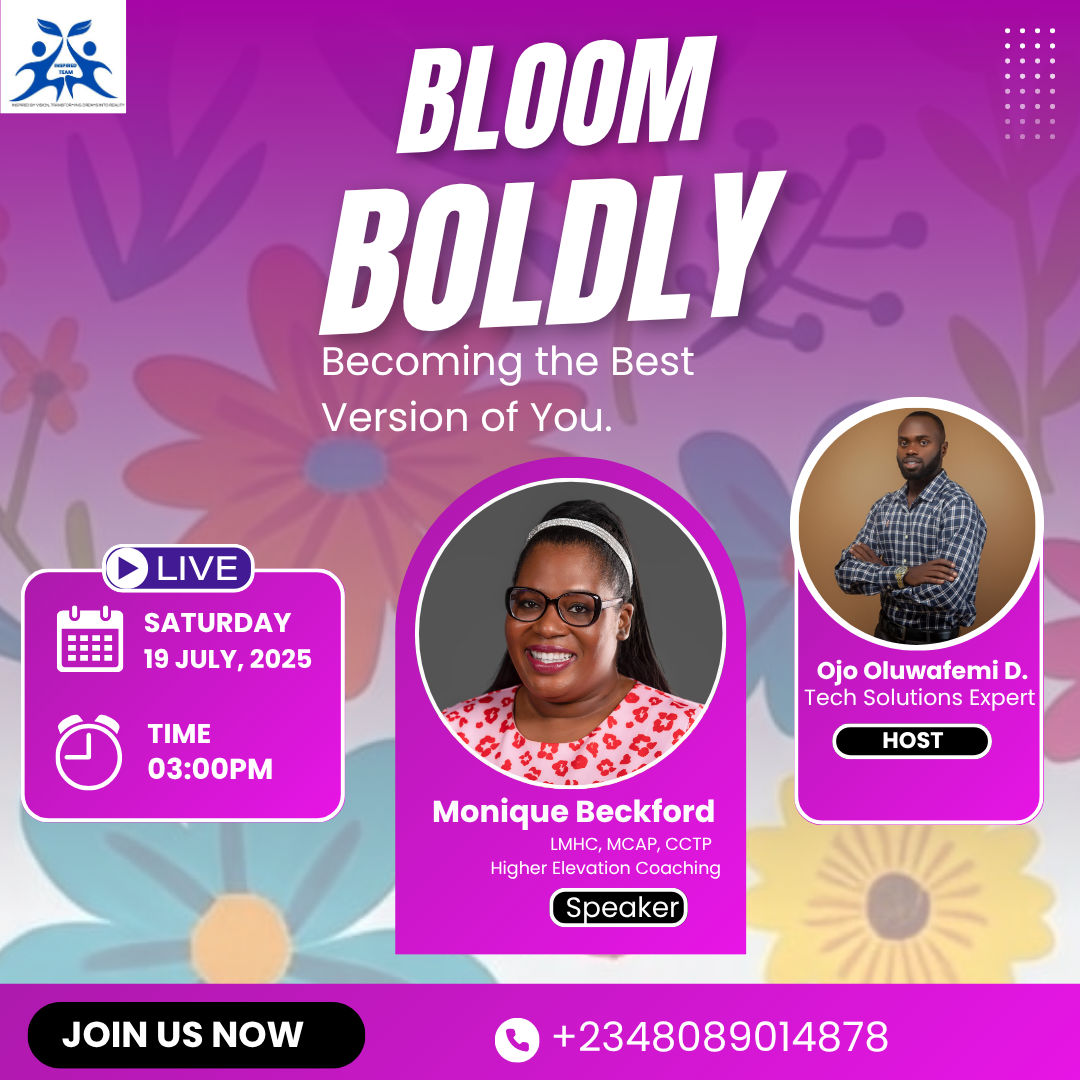 Monique Beckford at the Bloom Boldly Event 2025 speaking live